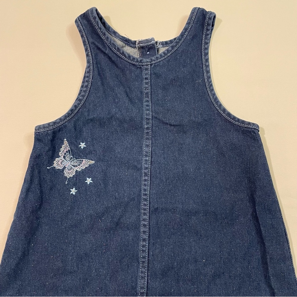 Vintage OshKosh B’Gosh Genuine Article Kids Denim Sparkle Dress Size 6
